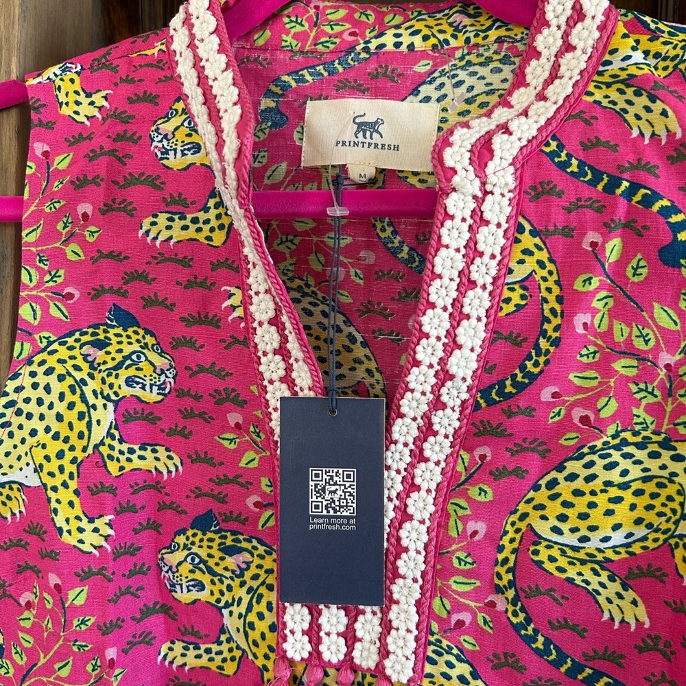 Printfresh Bagheera Pink Leopard-Print linen/cott… - image 3